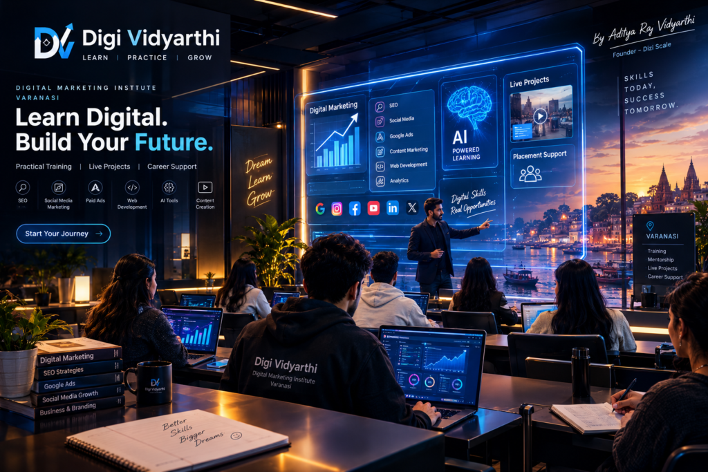 Digi Vidyarthi digital marketing education website by Aditya Raj Vidyarthi and Dizi Scal
