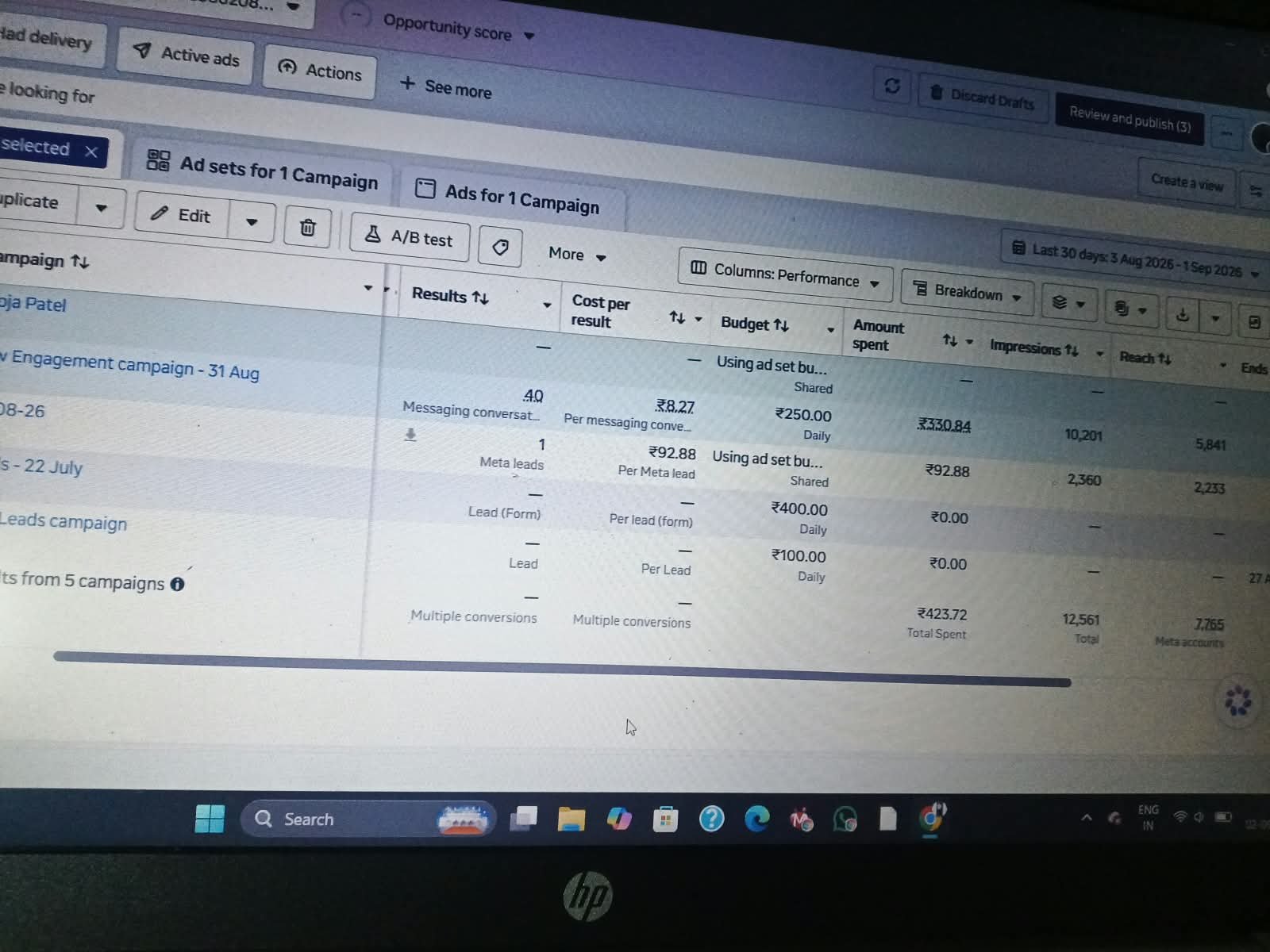 Meta Ads campaign analytics